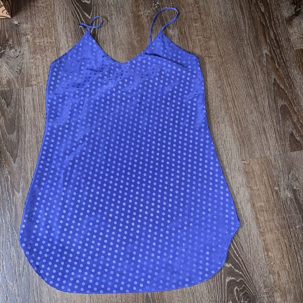 Sophia Morgan Vintage Polcadot Print satin Intimate Slip‎ Dress Women Med.